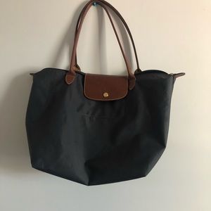 Gunmetal Longchamp Large tote